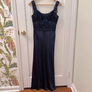 Dusk Collection by Sheila Yen Midnight Blue Black Tie Dress - Size 4